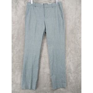 Banana Republic Pants Womens 6 Ryan Herringbone Trousers Work Career Office Blue